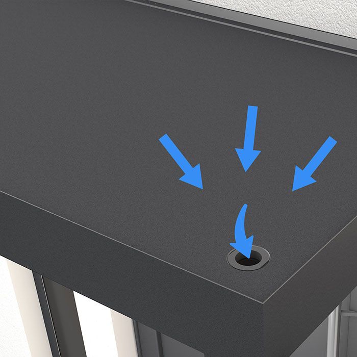 Aluminium Canopy with 2 Posts and LED Strip-light - RAL 7016 Anthracite Grey - Next Day Delivery