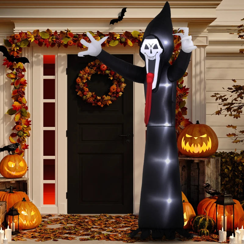 10FT Grim Reaper Halloween Inflatable Decoration with 5 LED Lights - Spooky Blow Up for Indoor & Outdoor Parties