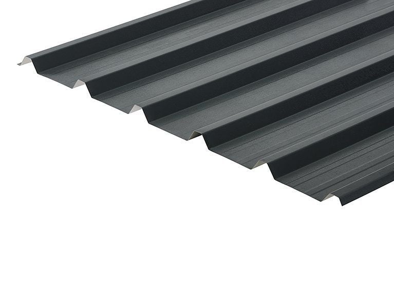 32/1000 Box Profile PVC Plastisol Coated 0.7mm Metal Roof Sheet Anthracite