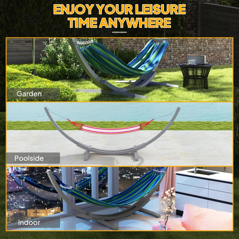 3.25m Grey Wooden Hammock Stand - Universal Fit for Garden, Picnic & Camping Accessories