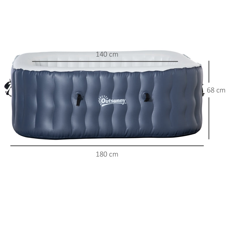 Square Inflatable Hot Tub - Dark Blue