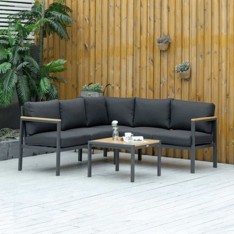 5-Seater Garden Sofa With Aluminium Frame - Grey