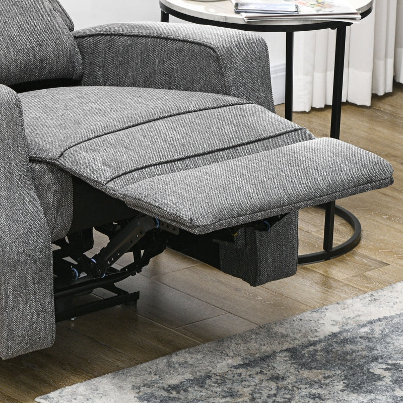 Electric Reclining Chair with USB Port and Footrest in Charcoal Grey - 150° Comfort Design