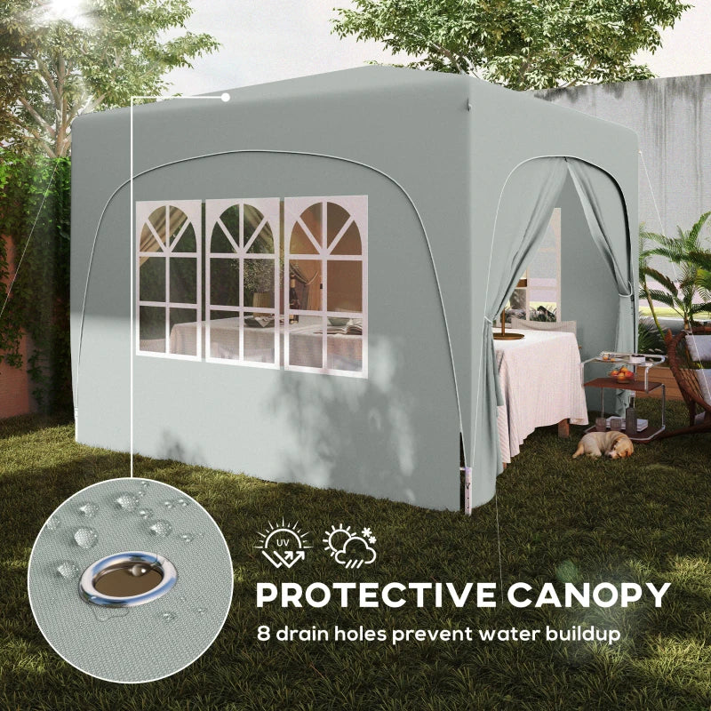 Light Grey 3x3m Pop-Up Gazebo with Accessories