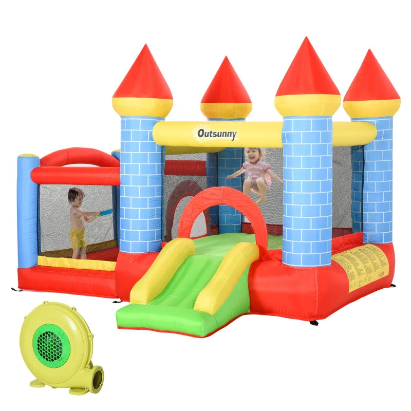 Inflatable Bounce Castle with Slide and Pool for Kids Ages 3-10 Fun Outdoor Activity