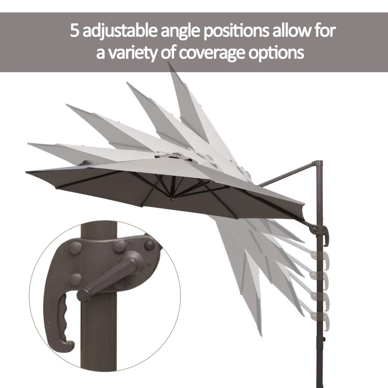 3m Grey Cantilever Garden Parasol