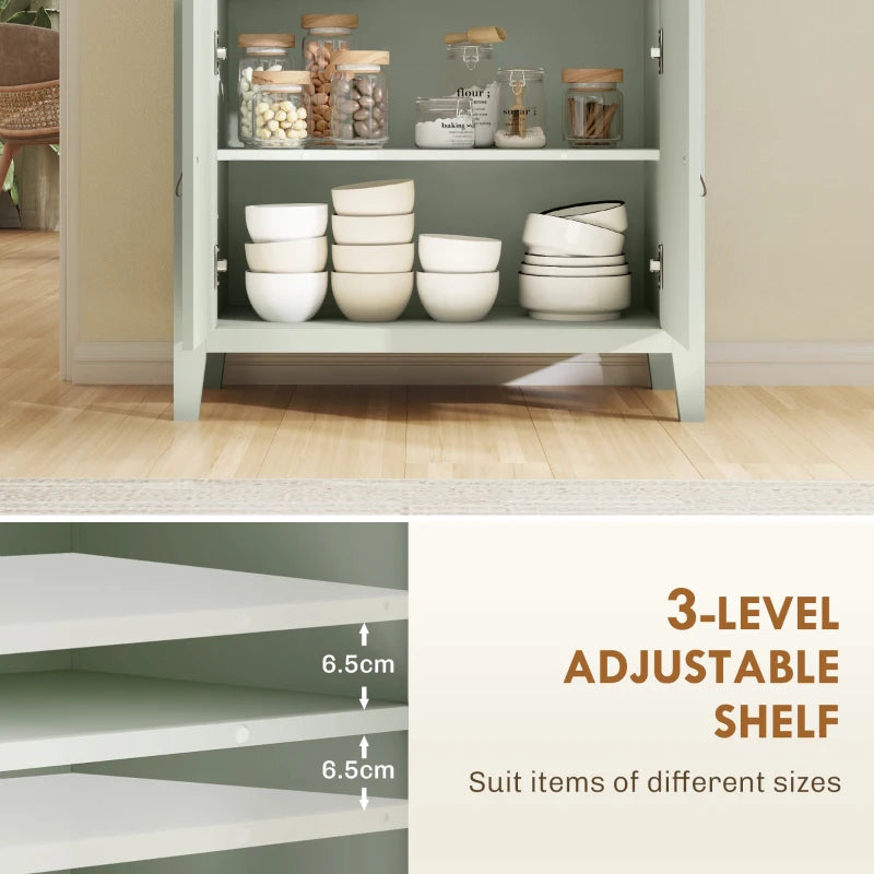 Farmhouse Style Light Green Sideboard - Rustic Storage Cabinet for Living Room or Dining Room Decor