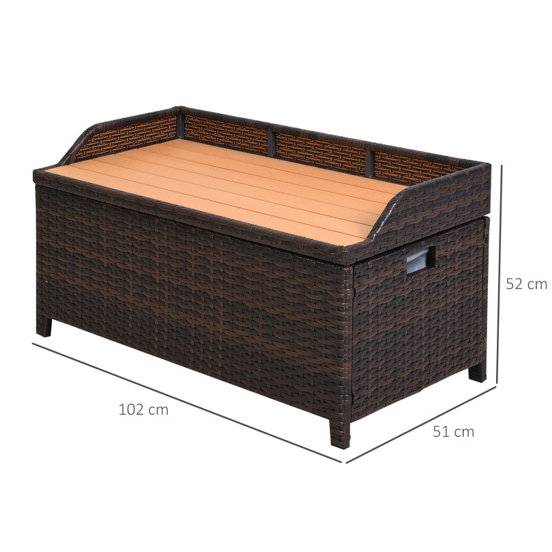 Rattan Storage Bench - Mixed Brown - 130 L