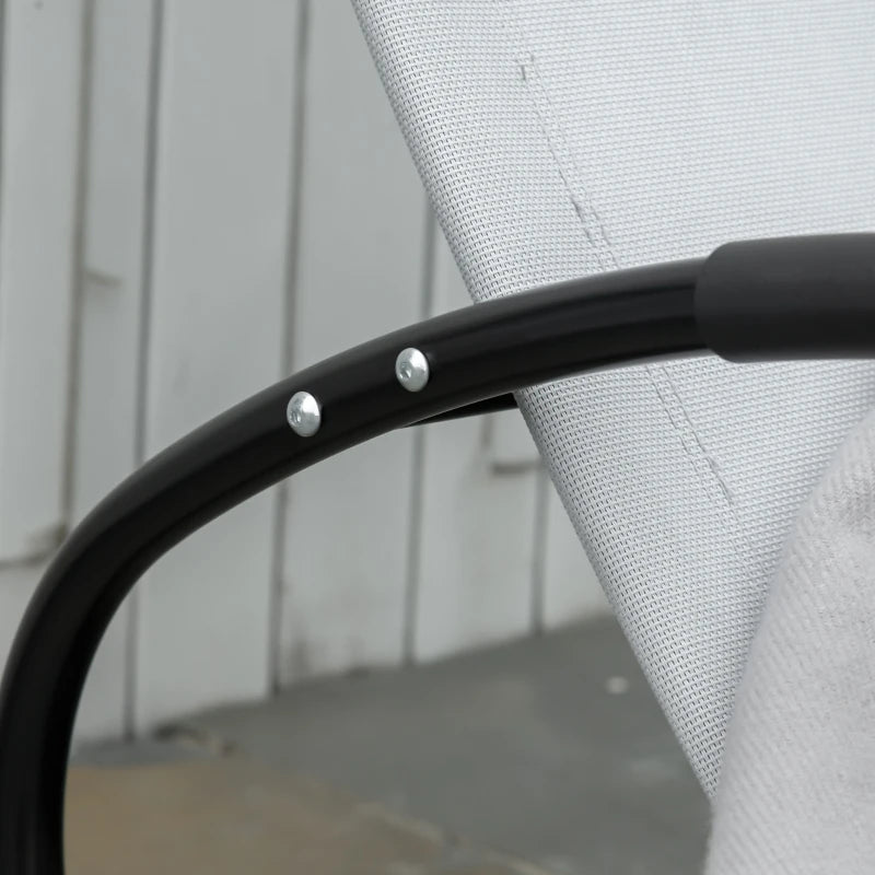 Grey Outdoor Rocking Sun Lounger with Pillow