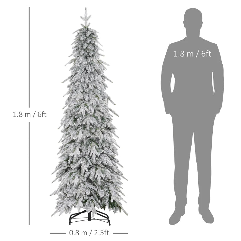 6ft Unlit Artificial Christmas Tree - Snow-Covered Holiday Decor for Festive Home Decoration