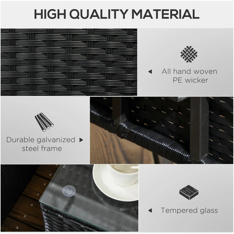 3-Piece Rattan Sun Lounger Set with Cream White Cushions