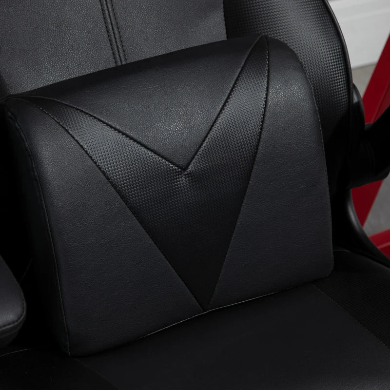 Vinsetto Racing Style Video Game Chair with Lumbar Support, Swivel Base, Flip-up Armrests & Headrest - Black Home Office Chair