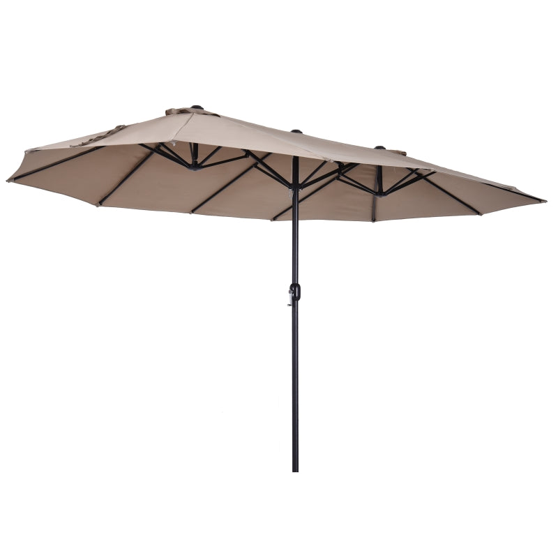 Double-Sided Tan Patio Sun Umbrella - 4.6m