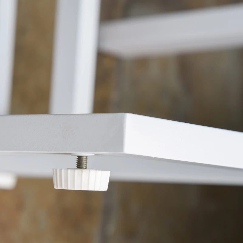 5-Piece Aluminium Framed Sofa With Black Cushions - White