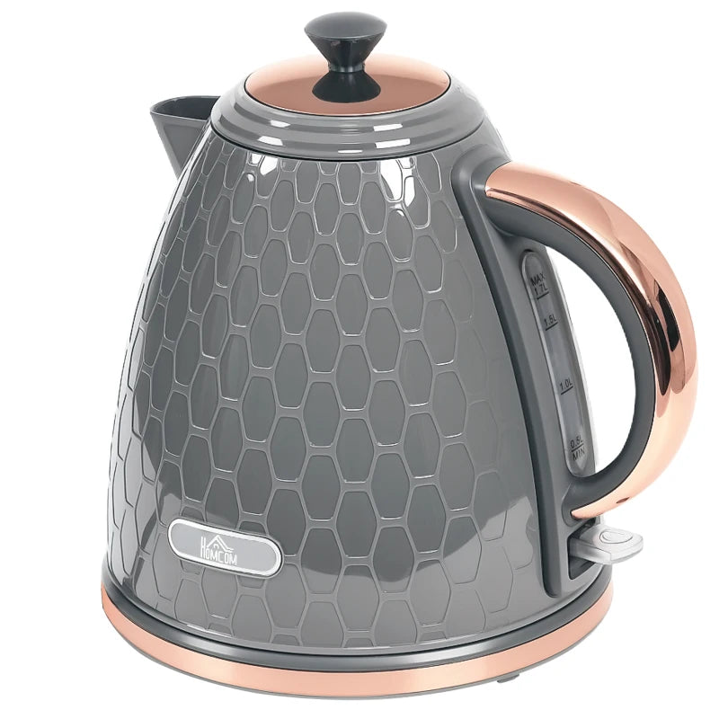 3kW Rapid Boil Grey Honeycomb Kettle - Stylish, Fast Boiling Electric Kettle for Home & Kitchen