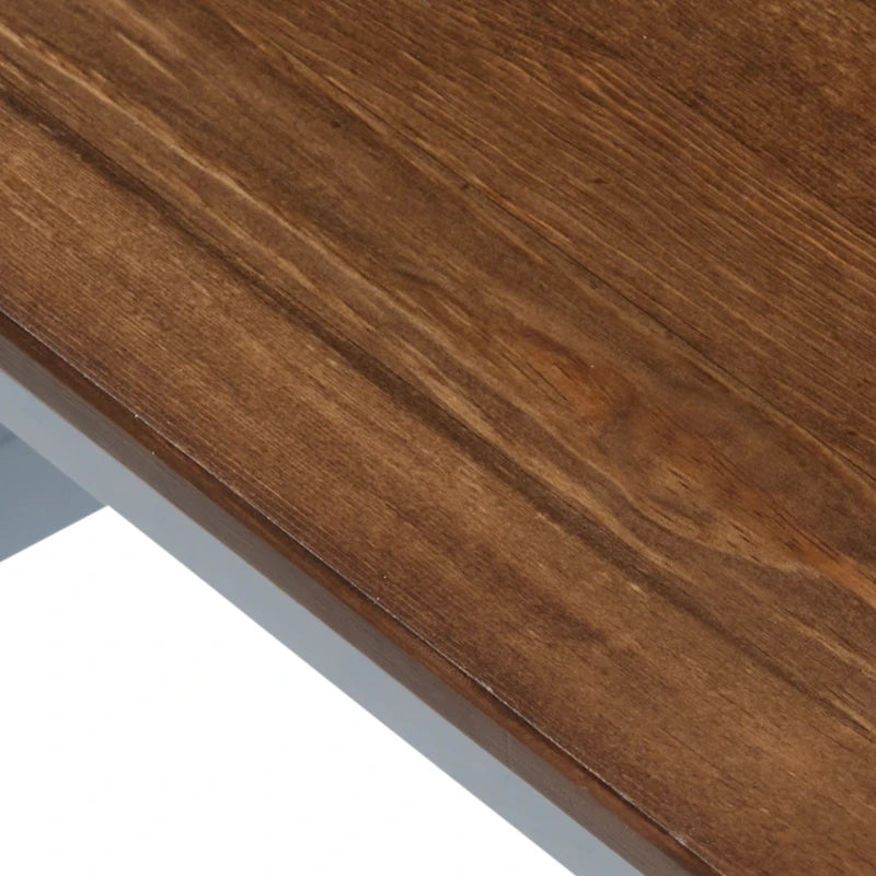 Set of 2 Grey Pine Wood Dining Chairs with Cross Back Design - Solid Kitchen & Living Room Seating