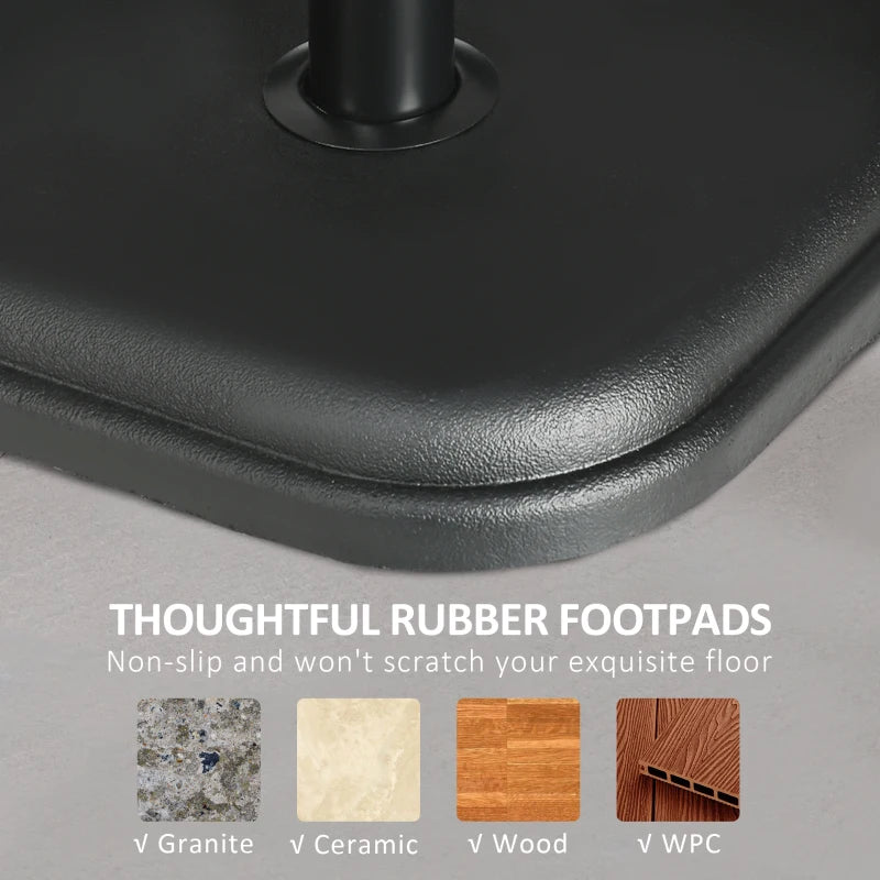 Black Square Concrete Garden Parasol Base Holder - 11kg