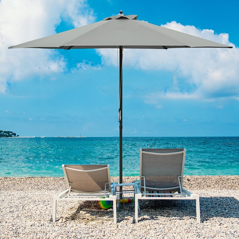 Dark Grey 2.8m Round Garden Parasol Umbrella