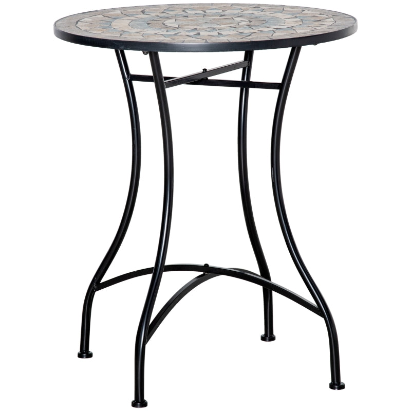 60cm Green Mosaic Outdoor Patio Table - Round Garden Table