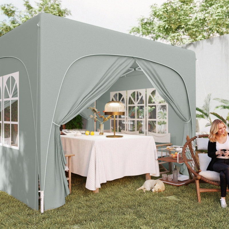 Light Grey 3x3m Pop-Up Gazebo with Accessories