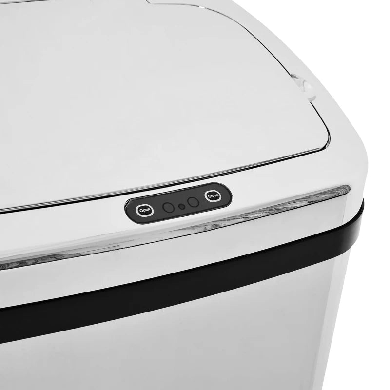 50L Infrared Touchless Automatic Motion Sensor Trash Can - Stainless Steel Dustbin for Home & Office Use