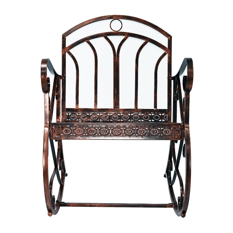 Bronze Metal Outdoor Rocking Chair - Vintage Style 1 Seater