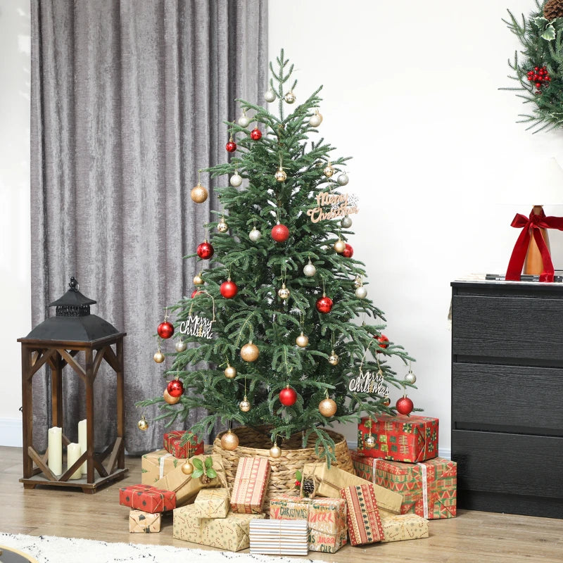 5ft Full Spruce Christmas Tree with Realistic Dense Tips - Easy Assembly, Lush Green Holiday Decor