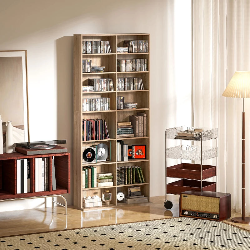 640 CD Storage Tower - Elegant Nature Wood Finish, Space-Saving Design for Organizing CDs and Media - Perfect for Home