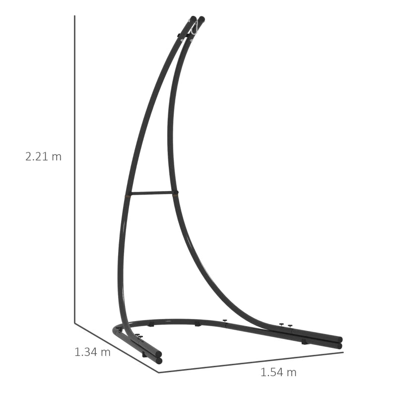 Heavy Duty Black Hammock Chair Stand - Extra Large Base, Metal Frame for Indoor/Outdoor Use, 150 KG Load Capacity