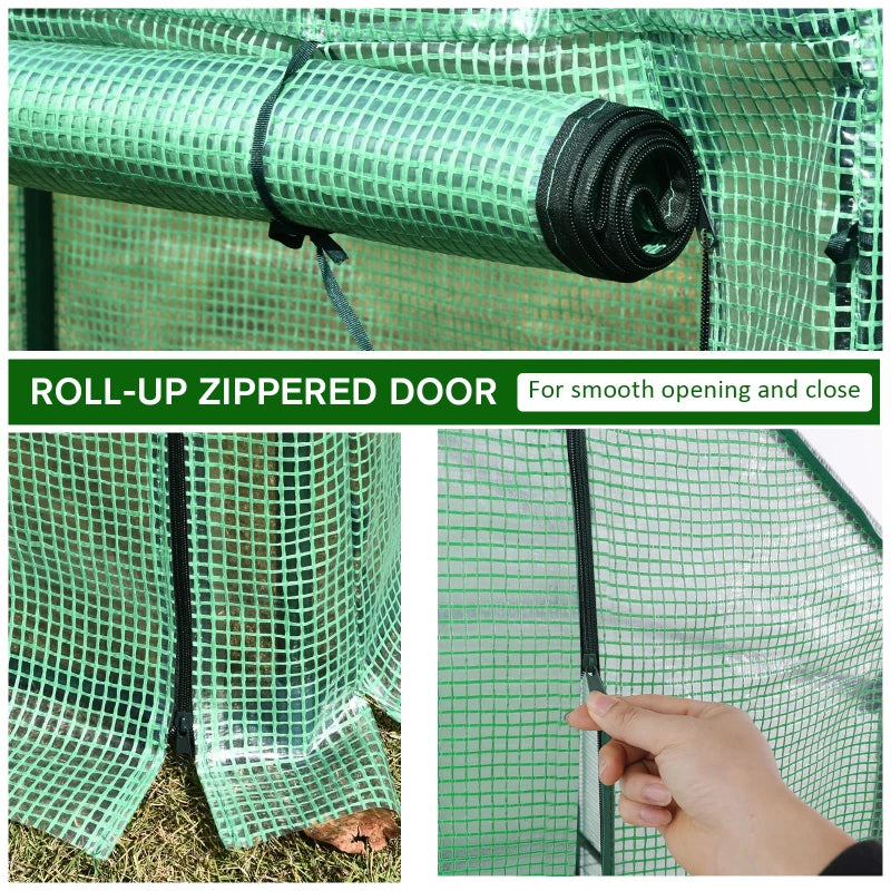 Greenhouse Plant Cover with Zipper - 100x50x150cm Green