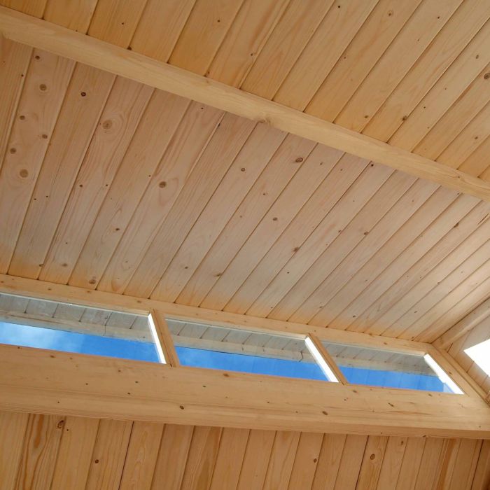 7x10 Paramount Skylight Shed With Store - Unpainted Natural