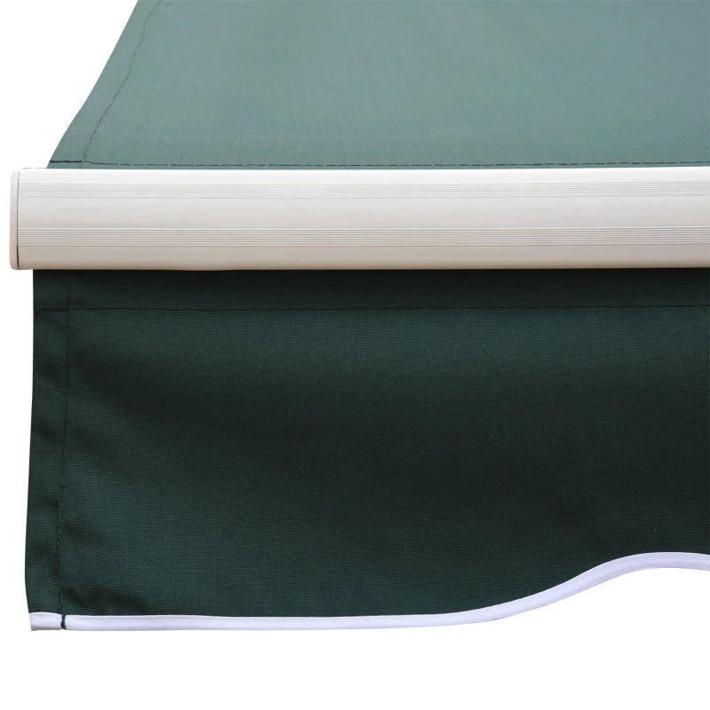 Dark Green 2.5m x 2m Manual Retractable Awning - Ideal For Patios