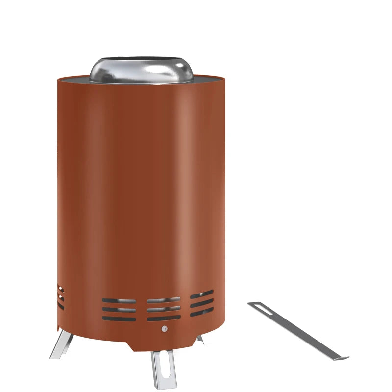 Portable Smokeless Fire Pit - 16x16cm Stainless Steel Wood Burning Tabletop Fire Pit for Garden, Camping & Bonfire Parties - Red