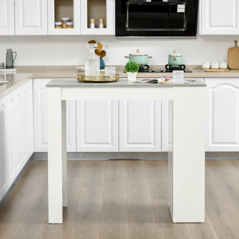 Stylish Grey Bar Table with 4-Tier Storage Shelf - Perfect for Kitchen, Dining Room & Living Room
