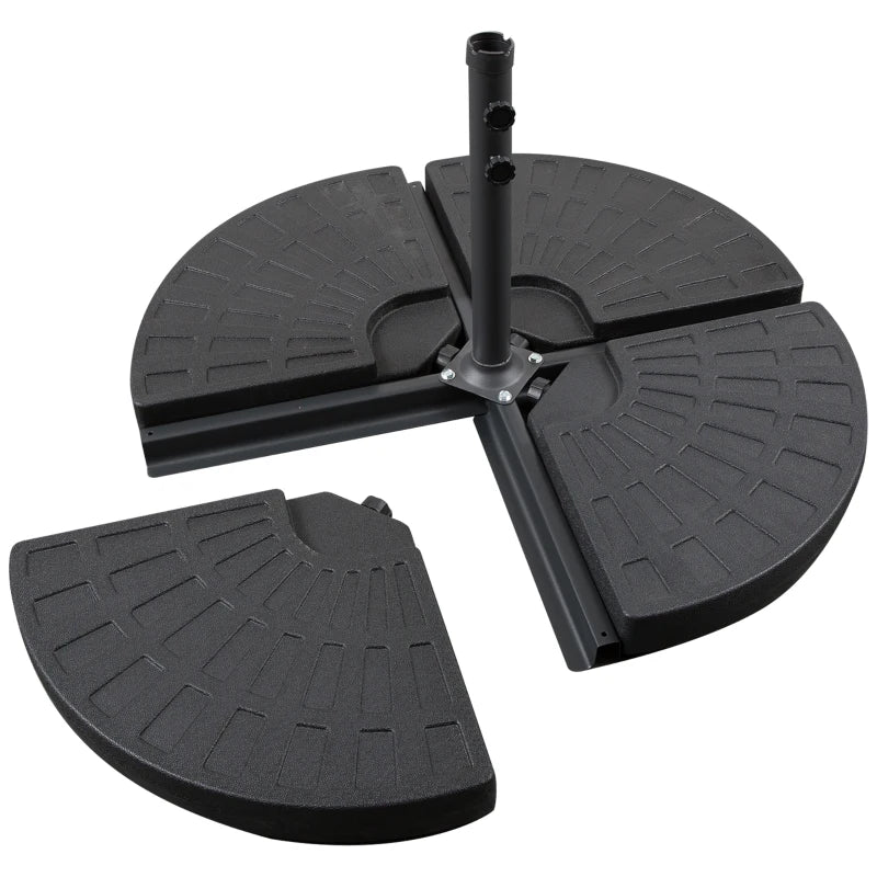 Black Portable 4-Piece Umbrella Base Set