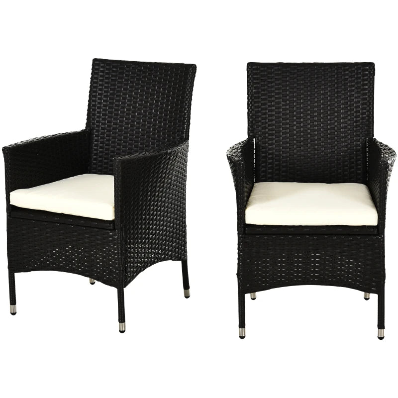 Deep Coffee Rattan Armchair Set with Cushions