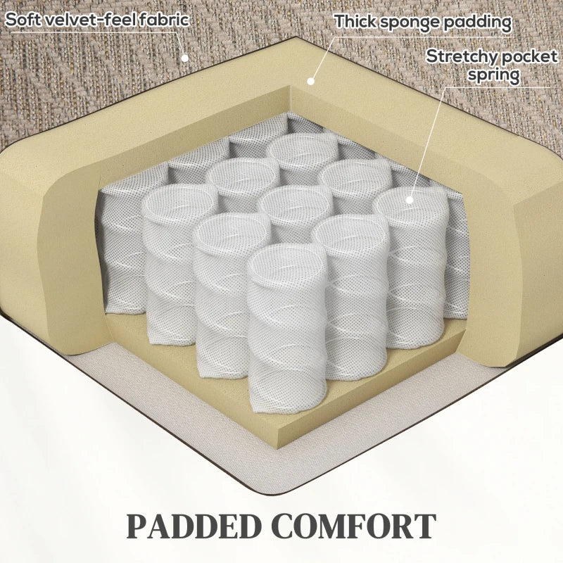 Velvet Electric Riser Recliner Chair for Elderly with Remote Control, Side Pockets and Thick Padded Back in Khaki