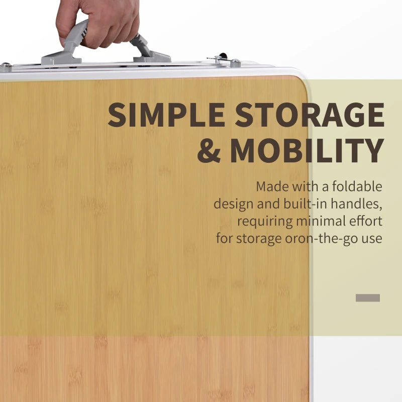 Aluminium Folding Portable Outdoor Table 4ft with MDF Top Silver