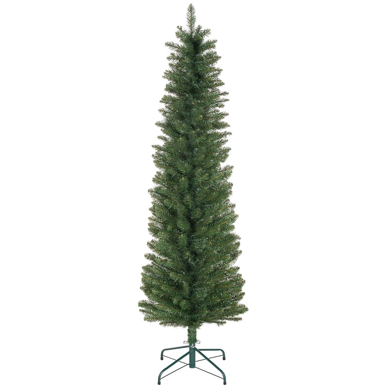 6ft Artificial Green Pencil Christmas Tree - Slim Design for Holiday Decor, Easy Setup, Perfect for Small Spaces