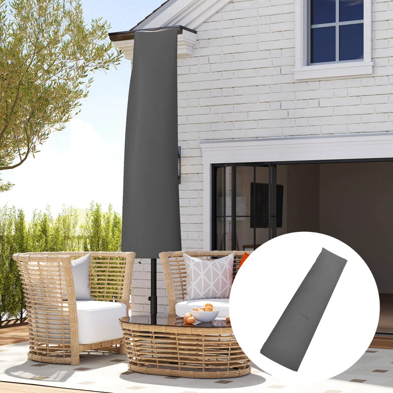 Grey Parasol Umbrella Cover - Waterproof, UV Protection, Fits Most Garden Umbrellas