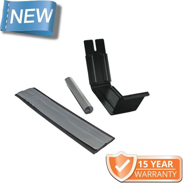 120x75mm Box Profile Black Galvanised Steel Gutter Union