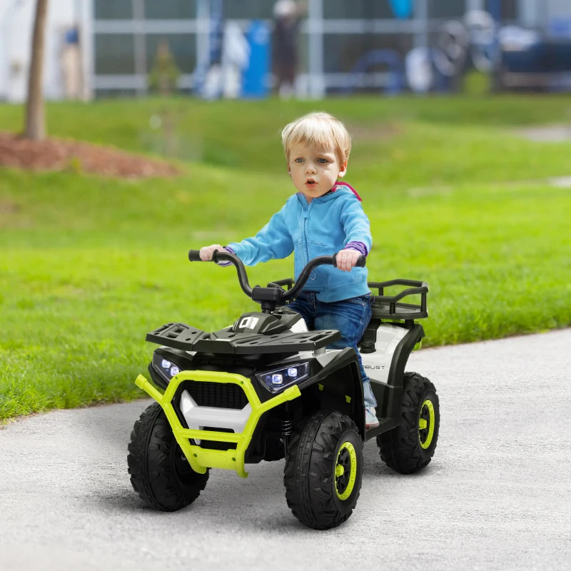 12V Kids Electric Ride On ATV Battery Powered Quad Bike with Spring Suspension Green