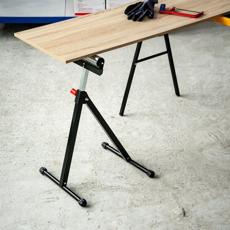 Black Folding Roller Stand for Material Support