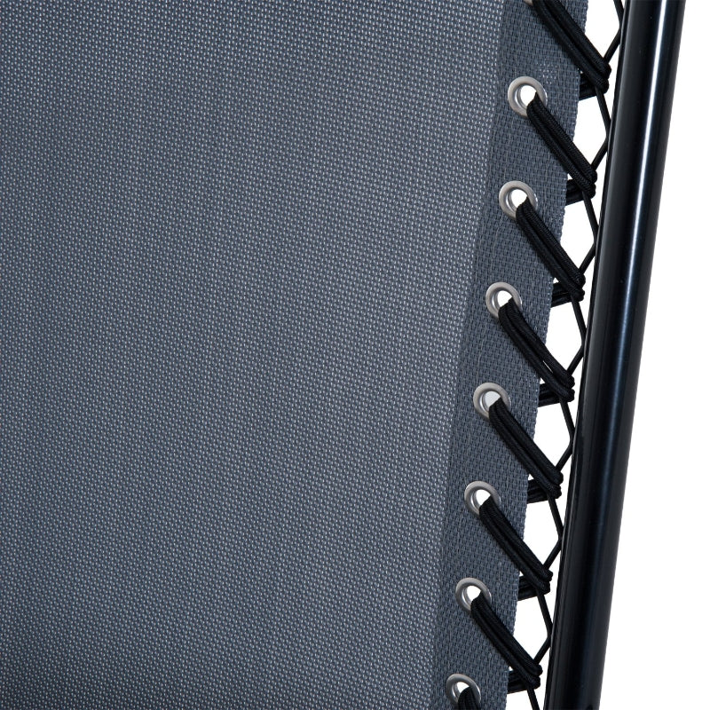 Grey 3-Piece Folding Rocking Chair Set with Glass Table - Outdoor Patio Bistro Set