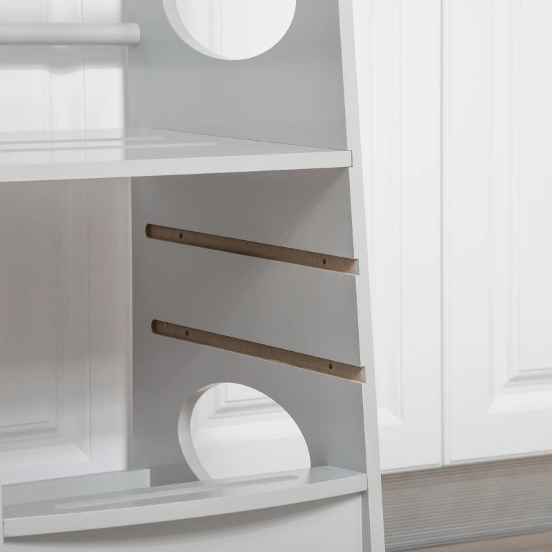 Adjustable Kids Step Stool - Toddler Kitchen Tower with Safe Standing Platform, Grey - Perfect for Little Helpers!