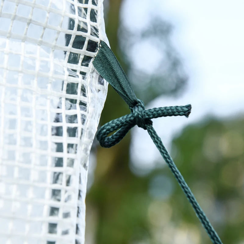 White Outdoor Walk-In Greenhouse with Zippered Door, 143x118x212cm
