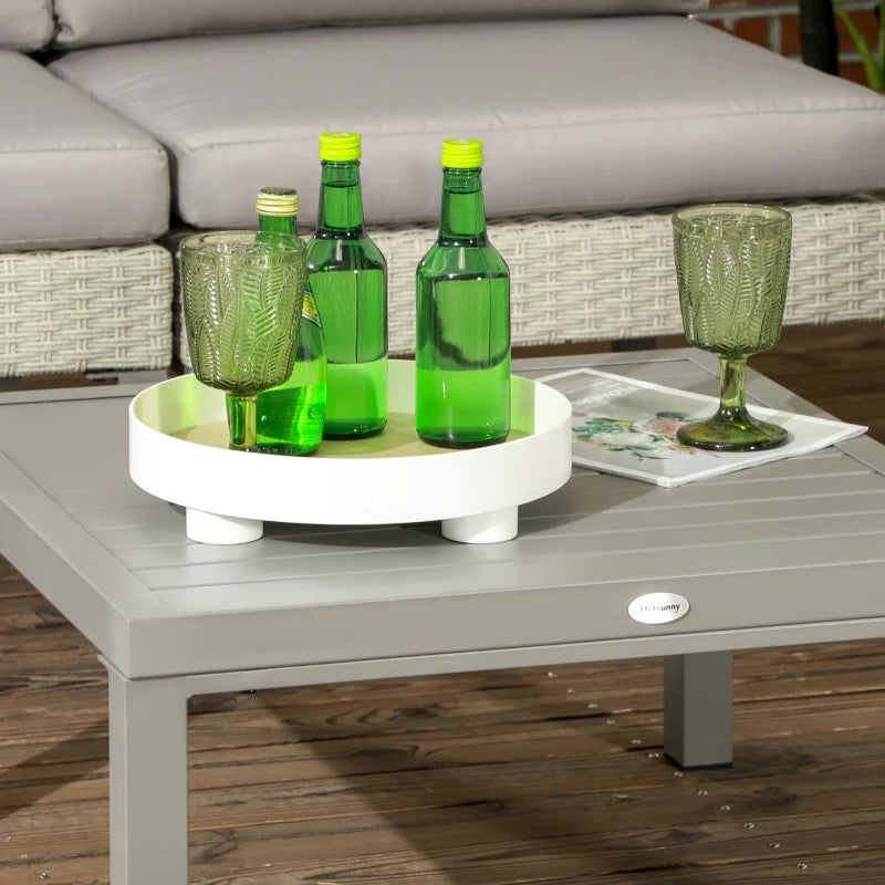 6 Piece Light Grey Rattan Garden Sofa Set