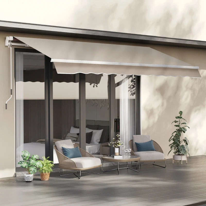 Beige 3.5m x 2.5m Manual Awning Canopy