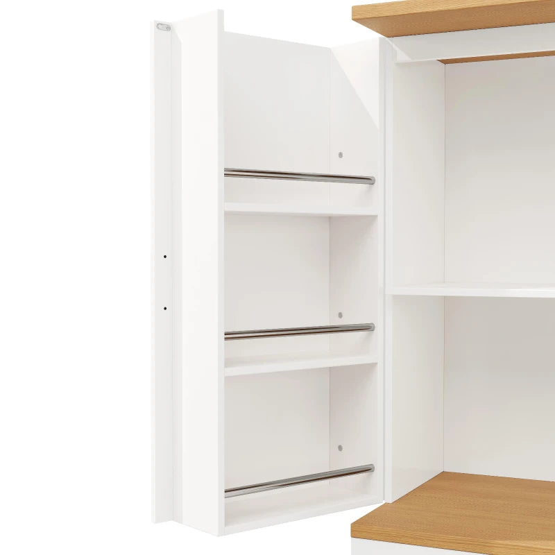 Tall Kitchen Sideboard with Double-Door Cabinets - Maximized Storage & Anti-Tip Safety for Dining Room - 80x40x180 cm, White