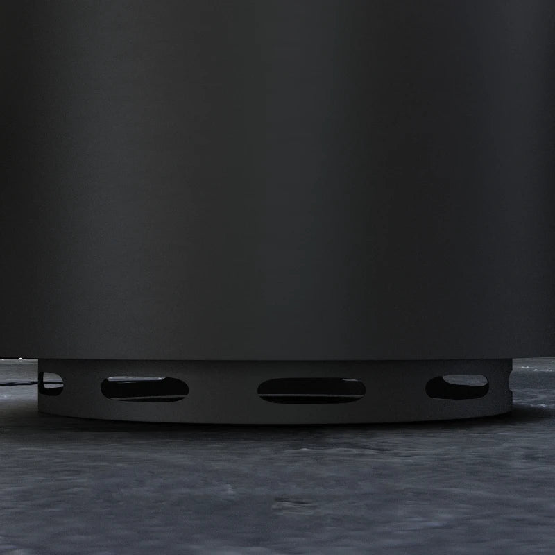 Portable Smokeless Fire Pit 48.5cm - Black Metal Wood Burning Firepit with Poker for Garden, Camping & Bonfire Parties